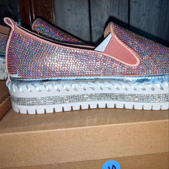 Bedazzled Bling Pink Loafer's - Picture 1 of 3